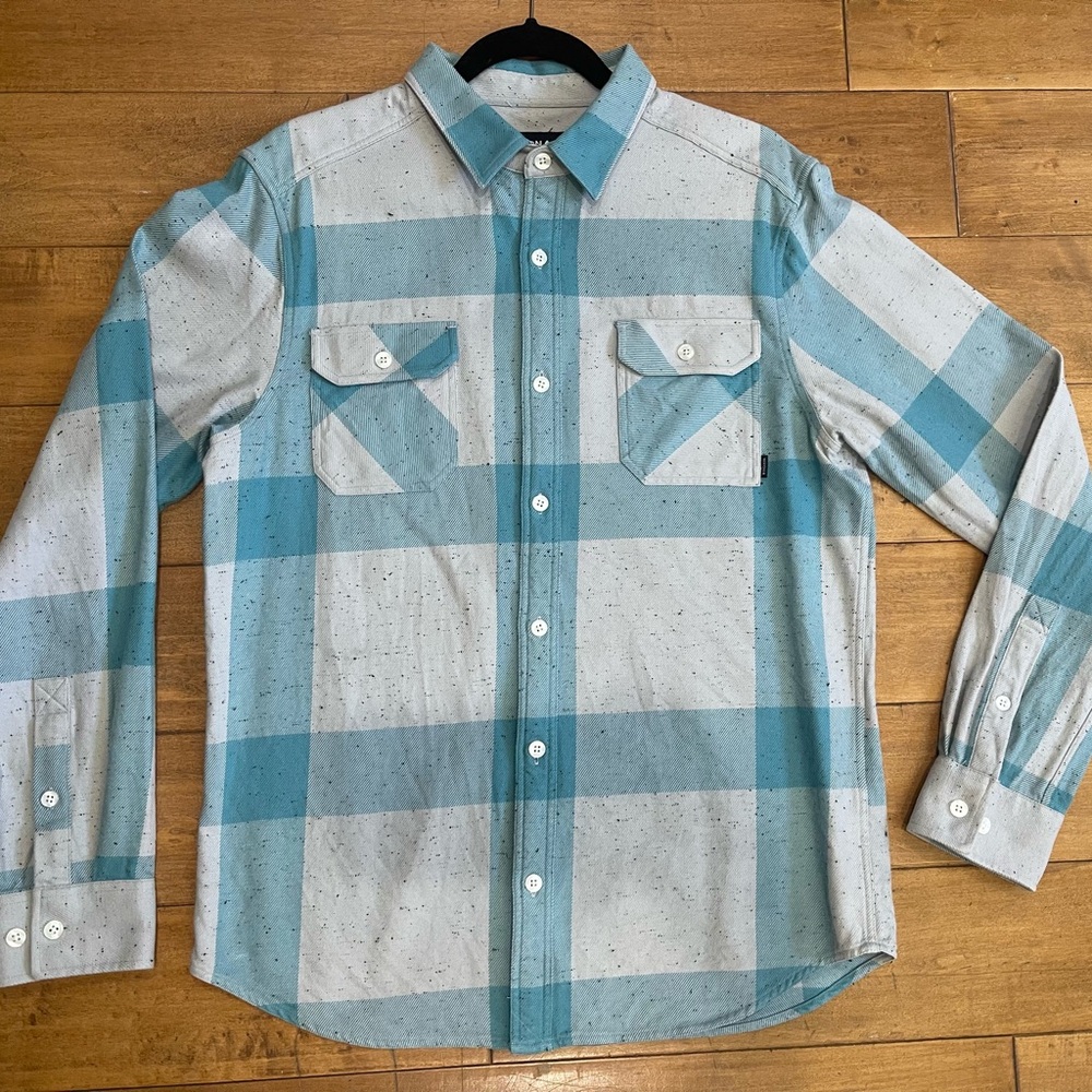 Nixon Blue and White Plaid Casual Shirt